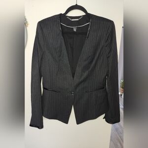 White House Black Market Pinstripe Long Sleeve Blazer Jacket